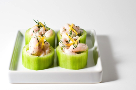 Dill and Shrimp Cucumber Cups