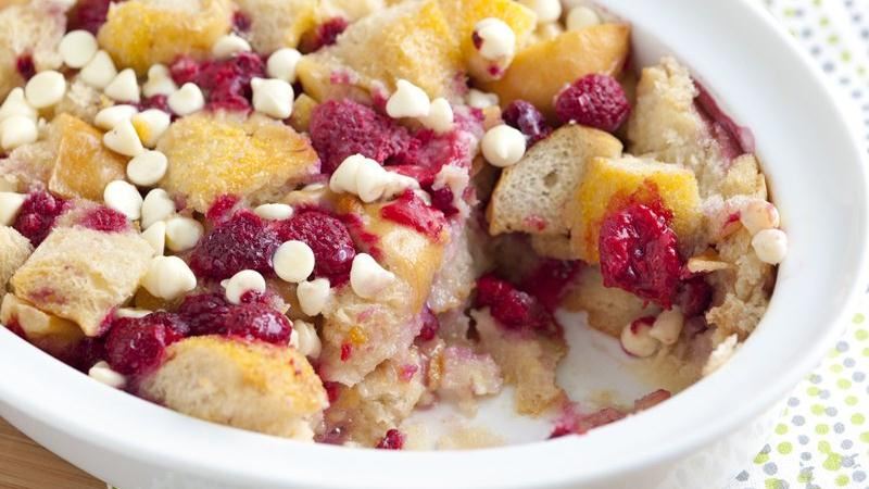 BC Raspberry and White Chocolate Bread Pudding