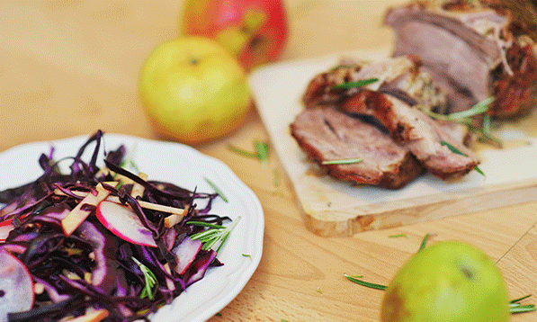 Grilled Pork Chops And Apple Slaw